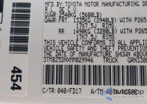 2021 Toyota Tacoma Double Cab/Sr5/Trd Sport from USA, damaged, VIN 3TMBZ5DNXMM029946